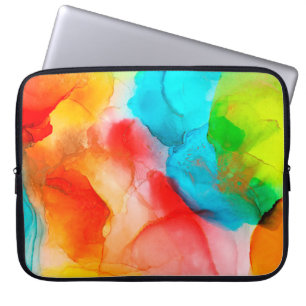 Alcohol ink abstract background, macro photoabstra laptop sleeve