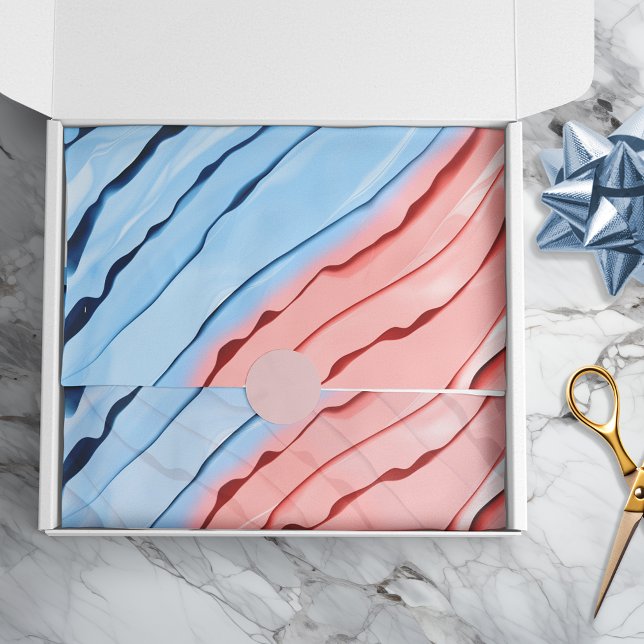 Alcohol Ink Abstract Layer Shades of Blue and Pink Tissue Paper (Creator Uploaded)