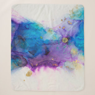 Alcohol Ink Art. Abstract painting. Alcohol Ink ba Sherpa Blanket