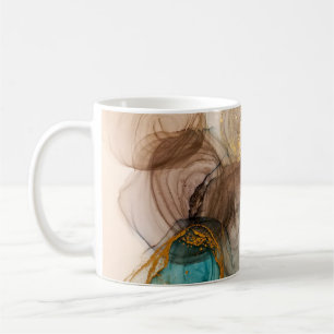 Alcohol Ink, Bleached Mineral Abstract. Coffee Mug