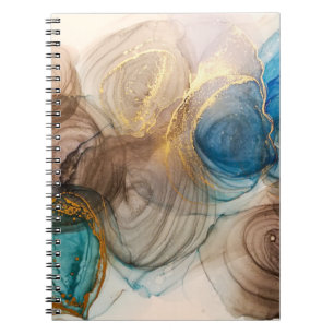 Alcohol Ink, Bleached Mineral Abstract. Notebook