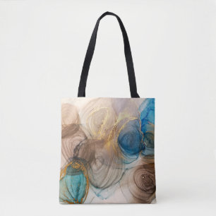 Alcohol Ink, Bleached Mineral Abstract. Tote Bag