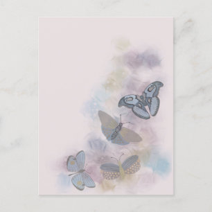 Alcohol Ink Butterflies Announcement Postcard