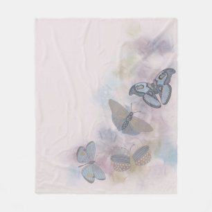 Alcohol Ink Butterflies Fleece Blanket