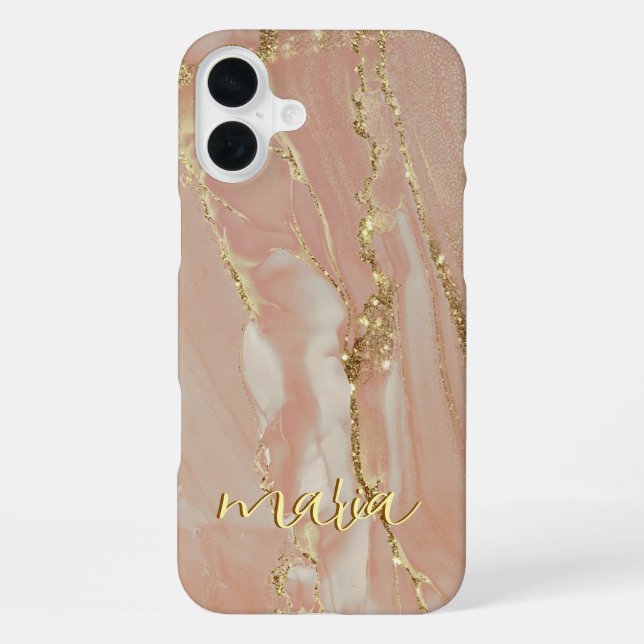 Alcohol Ink Chic Monogrammed Case- Mate iPhone Case (Back)
