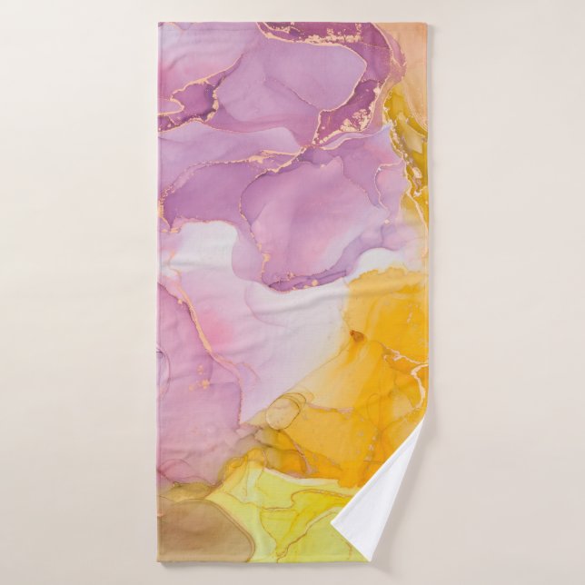Alcohol ink colors translucent. Fluid Art. Modern  Bath Towel (Bath Towel)