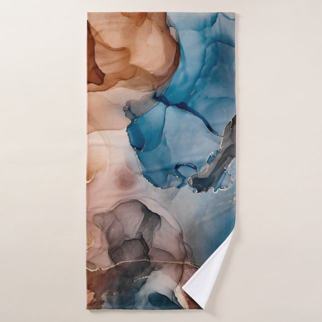 Alcohol ink colours translucent. Abstract multicol Bath Towel (Bath Towel)