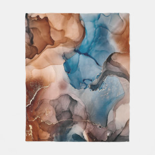 Alcohol ink colours translucent. Abstract multicol Fleece Blanket