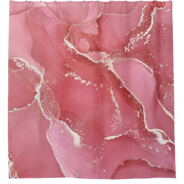 Alcohol ink colours translucent. Abstract multicol Shower Curtain (Front)