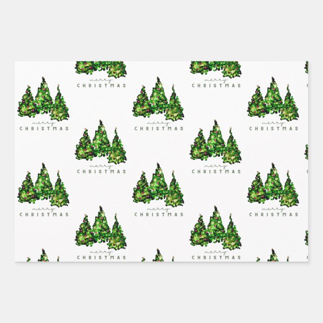 Alcohol Ink Design Christmas Tree Gift Wrap (Front)