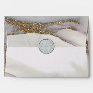 Alcohol Ink Handmade Chic Gold Glitter Envelope