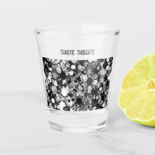 Alcohol Ink Pattern Black White Customised Shot Glass