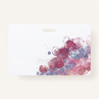Alcohol Ink Pink Drops ID Badge