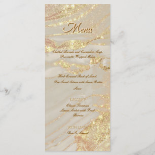 Alcohol Ink Rose Glitter Gold Chic Flat Menu