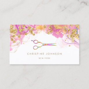 alcohol ink scissors logo business card