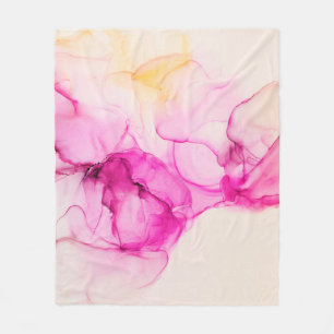 Alcohol ink sea texture. Contemporary art. Spots o Fleece Blanket