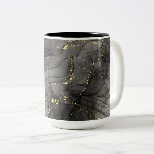 Alcohol Ink Two-Tone Coffee Mug (Front Right)