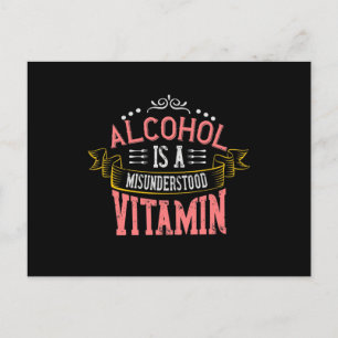 Alcohol Is A Misunderstood Vitamin Invitation Postcard
