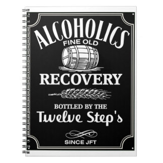 Alcohol Label Sobriety - 12 Step Addict Alcoholic Notebook