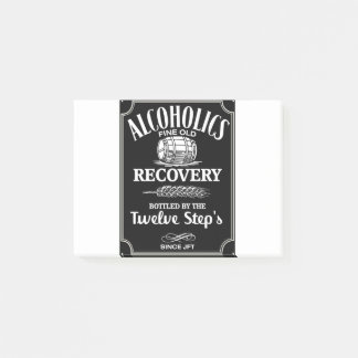 Alcohol Label Sobriety - 12 Step Addict Alcoholic Post-it Notes