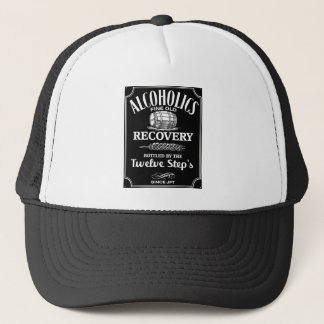Alcohol Label Sobriety - 12 Step Addict Alcoholic Trucker Hat