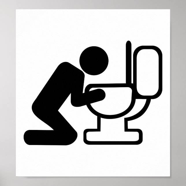 Alcohol puke toilet poster (Front)