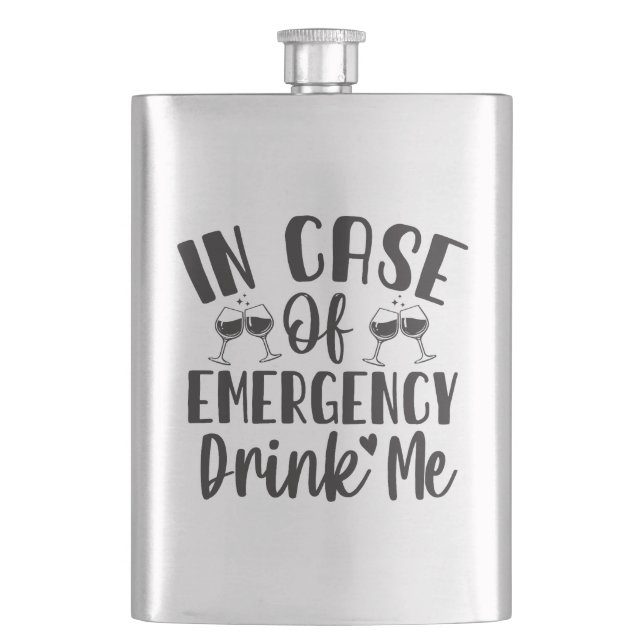 Alcohol Quotes Hip Flask (Front)