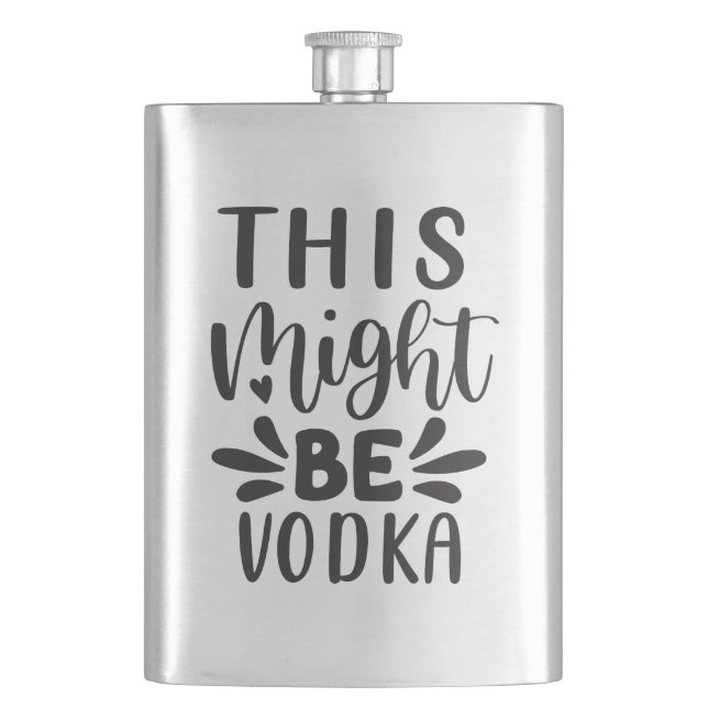 Alcohol Quotes Hip Flask (Front)