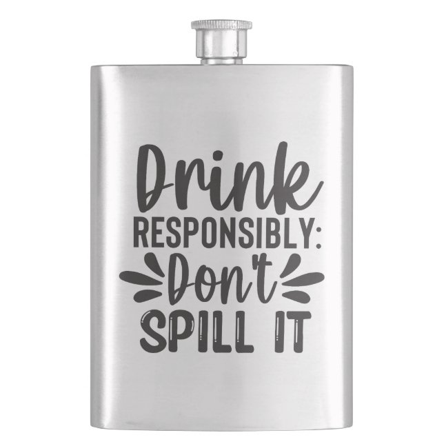 Alcohol Quotes Hip Flask (Front)