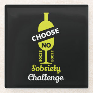 Alcohol Sobriety Alcohol Free Teetotal Support Glass Coaster