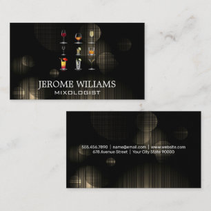 Alcoholic Beverages Lights Backdrop Business Card