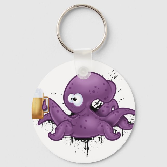 Alcoholic octopus key ring (Front)