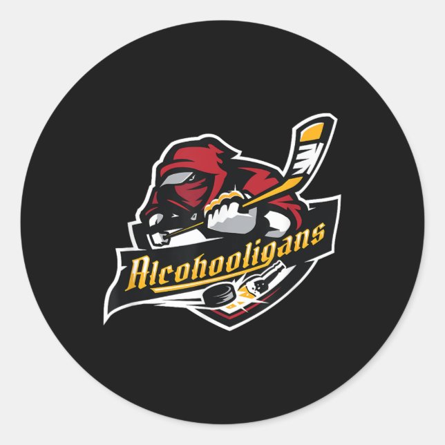 Alcohooligans Hockey Club "fast And Loose" Classic Round Sticker (Front)