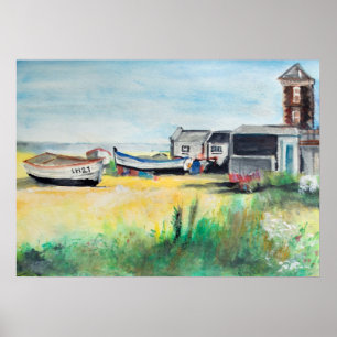 Aldeburgh boats on the Beach Poster