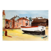 Aldeburgh Print – Watercolor Coastal Landscape