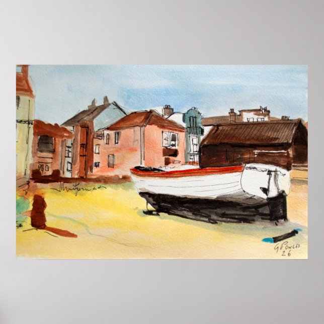 Aldeburgh Print – Watercolor Coastal Landscape (Front)