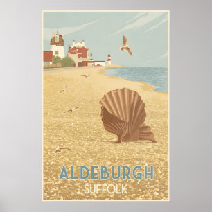 Aldeburgh Suffolk Seaside Travel Poster