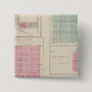 Alden, Gove City, Grinnell, Buffalo Park, Kansas 15 Cm Square Badge