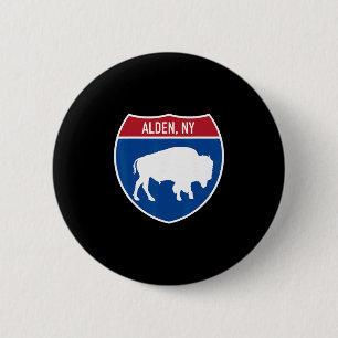 Alden New York Buffalo Ny Highway Interstate Sign  6 Cm Round Badge