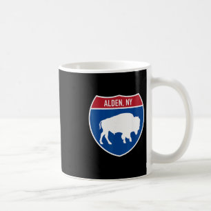 Alden New York Buffalo Ny Highway Interstate Sign  Coffee Mug