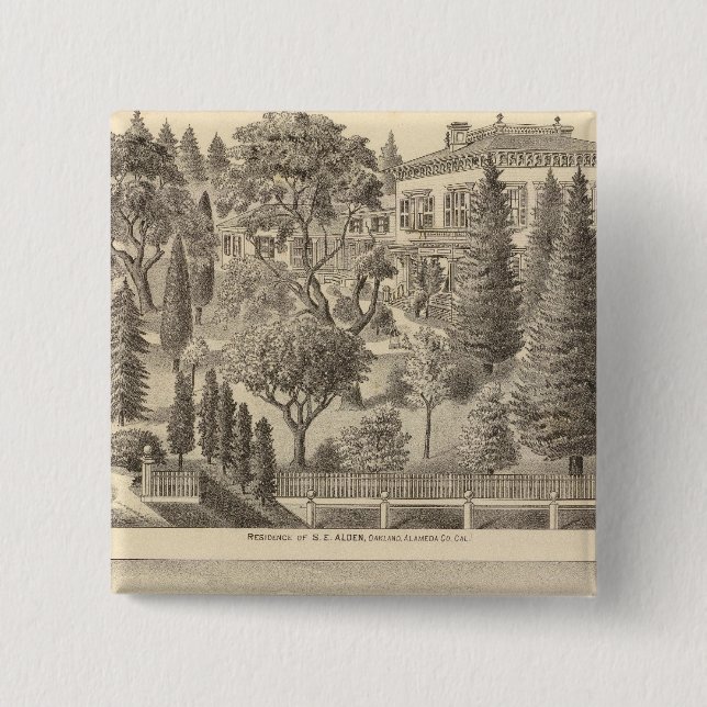 Alden residence, Harmon Tract 15 Cm Square Badge (Front)