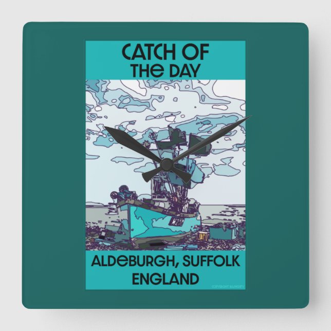 Alderburgh Suffolk  Beach Art    Square Wall Clock (Front)