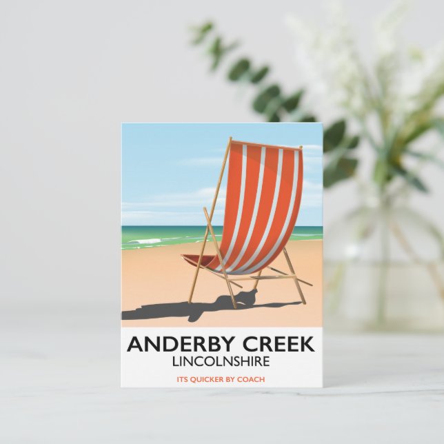 Alderby seaside travel poster postcard (Standing Front)