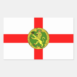 Alderney flag Guernsey symbol british Rectangular Sticker