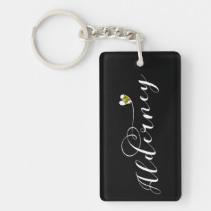 Alderney Flag Heart, Channel Islands, Key Ring