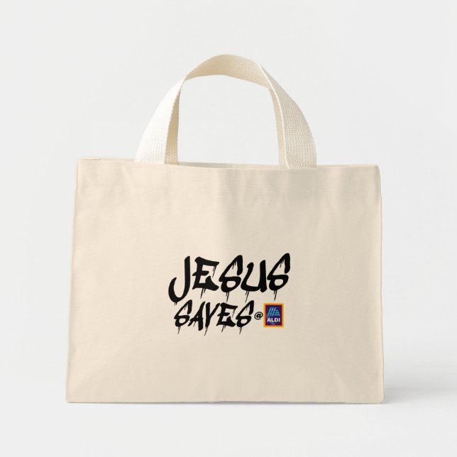 Aldi "Jesus saves" tote bag (Front)