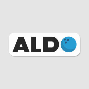 Aldo bowling name tag
