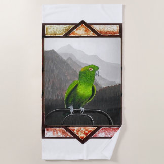 Aldo My Amazon Parrot Beach Towel