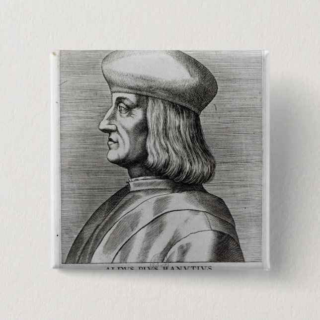 Aldus Manutius 15 Cm Square Badge (Front)