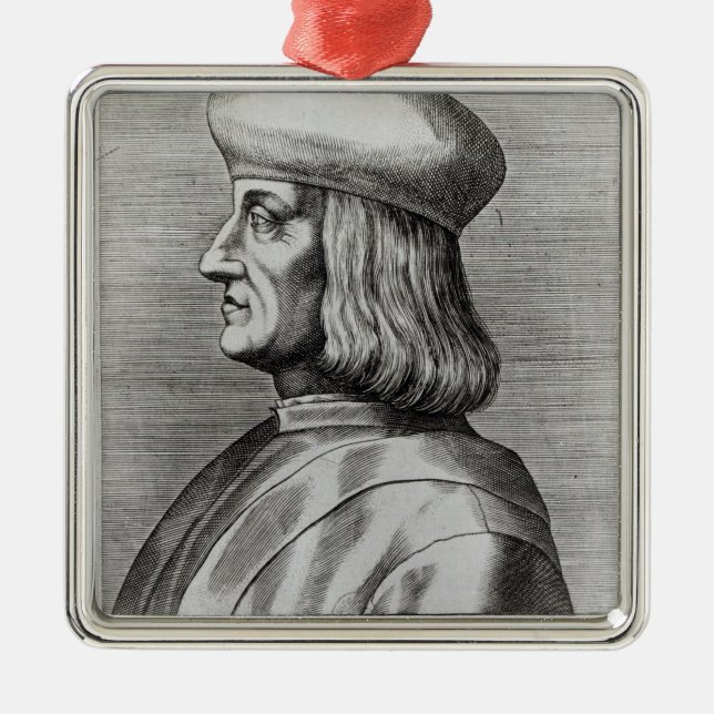 Aldus Manutius Metal Tree Decoration (Front)